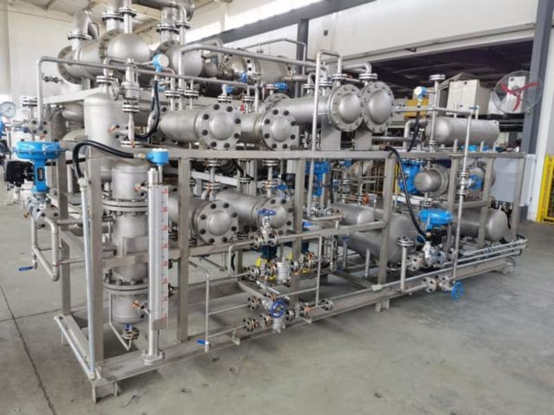Membrane skid on site during commissioning